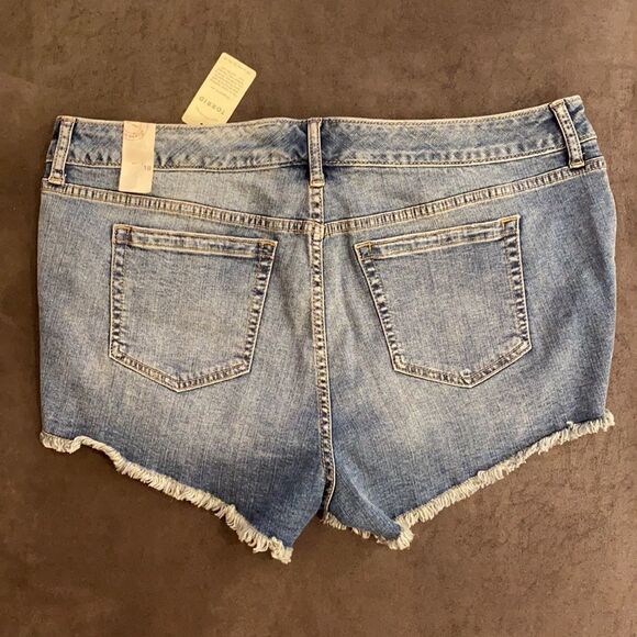 Torrid 3.5 Short HRMSA Button Fly Denim Jean Shorts Raw Hem - Picture 4 of 6